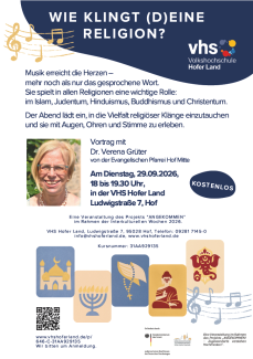 Plakat zur Veranstaltung "Wie klingt (D)eine Religion?"