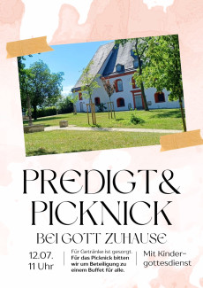 Plakat für Predigt und Picknick - Alle Informationen sind auch im Fließtext zu finden